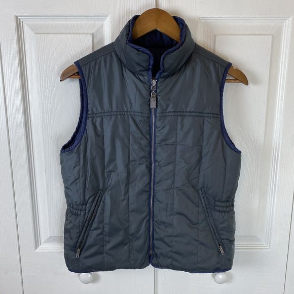 Polo Ralph Lauren Puffer Vest Reversible Blue Jacket Double Sided Grey Blue - Picture 4 of 6